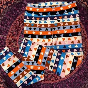 LuLaRoe Kids Leggings with Mickey Mouse Stripes
